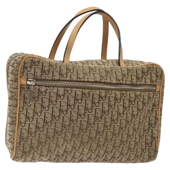DIOR Trotter Canvas Hand Bag Beige Silver - Picture 1 of 12